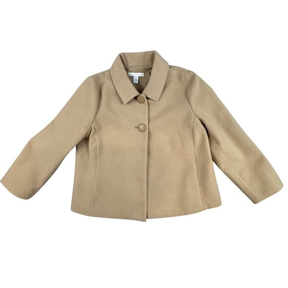 Chico's Jacket Women's 1 Wool Blend Coat Single Textured Button Closure Lined - Picture 1 of 12